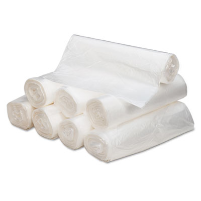 Can Liners, 56 gal, 16 mic, 43" x 48", Natural, 20 Bags/Roll