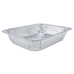 Aluminum Oblong Container, 1 lb, 4.56 x 5.56 x 1.63, Silver,