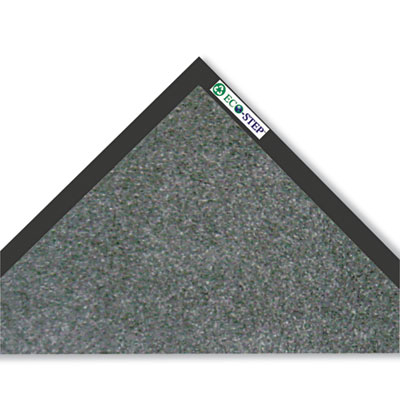 EcoStep Wiper Mat, Rectangular, Charcoal Gray Cut Pile Surfa