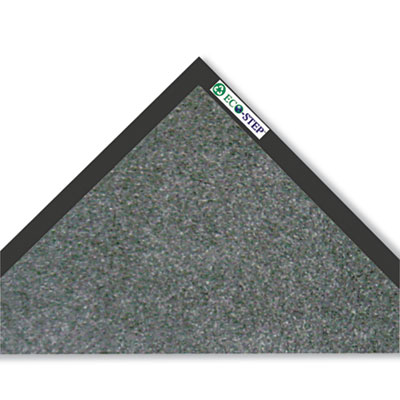 EcoStep Wiper Mat, Rectangular, Charcoal Gray Cut Pile Surfa