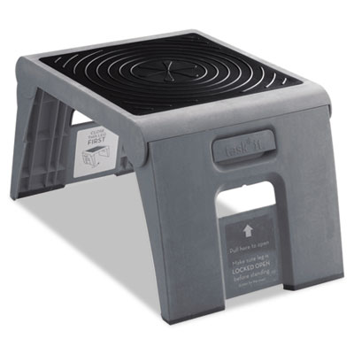 Folding Step Stool, 1-Step, 300 lb Capacity, 14 x 11.25 x 9.