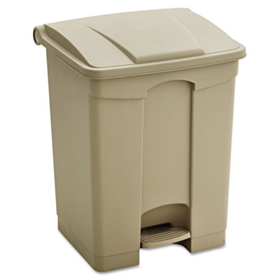 Large Capacity Plastic Step-On Receptacle, 17 gal, Plastic, 