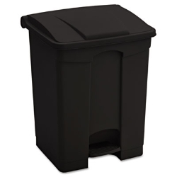 Large Capacity Plastic Step-On Receptacle, 17 gal, Plastic,
