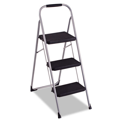 3-Step Big Step Folding Stool, 200 lb Capacity, 17.75 x 28 x