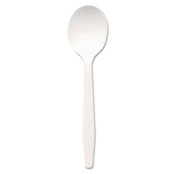 Plastic Cutlery, Mediumweight Soup Spoon, White, 1,000/Carto