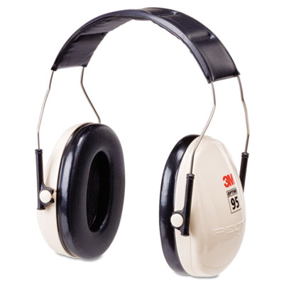 PELTOR OPTIME 95 Low-Profile Folding Earmuffs, 20 dB NRR, Wh