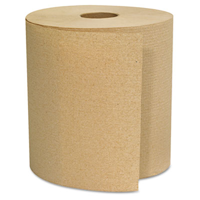 Hardwound Roll Towels, 1-Ply, 8" x 800 ft, Brown, 6 Rolls/Ca