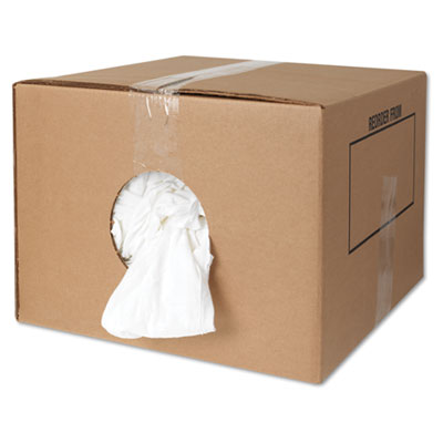 New Bleached White T-Shirt Rags, 25 Pounds/bag