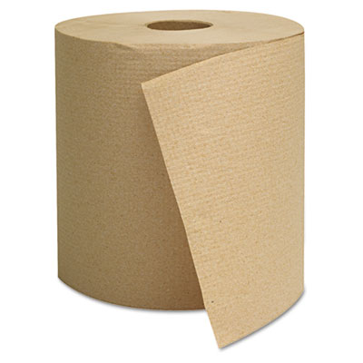 Hardwound Roll Towels, 1-Ply, 8" x 800 ft, Brown, 6 Rolls/Ca