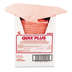 Quix Plus Cleaning and Sanitizing Towels, 13.5 x 20, Pink, 7