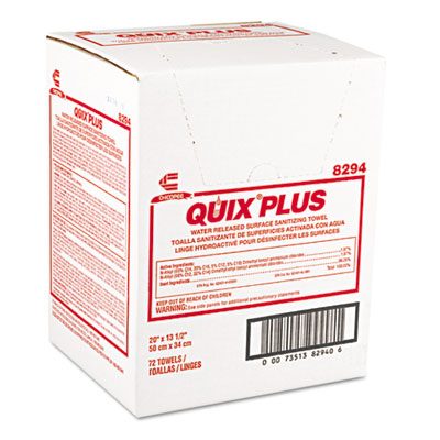 Quix Plus Cleaning and Sanitizing Towels, 13.5 x 20, Pink, 7