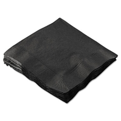 Embossed Beverage Napkins, 2-Ply, 9.5 x 9.5, Black, 1,000/Ca