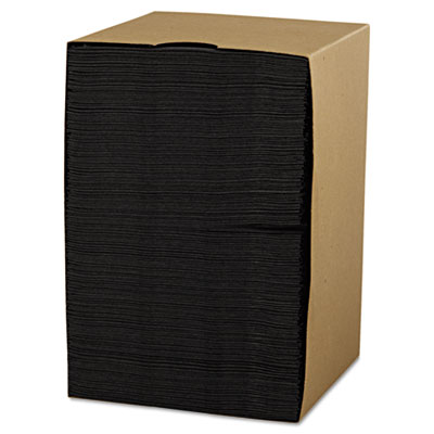 Embossed Beverage Napkins, 2-Ply, 9.5 x 9.5, Black, 1,000/Ca