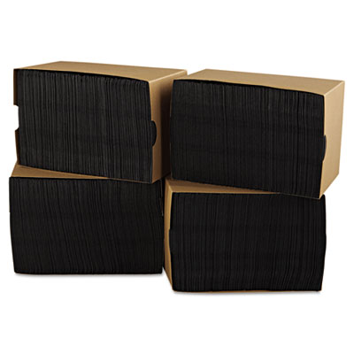 Embossed Beverage Napkins, 2-Ply, 9.5 x 9.5, Black, 1,000/Ca