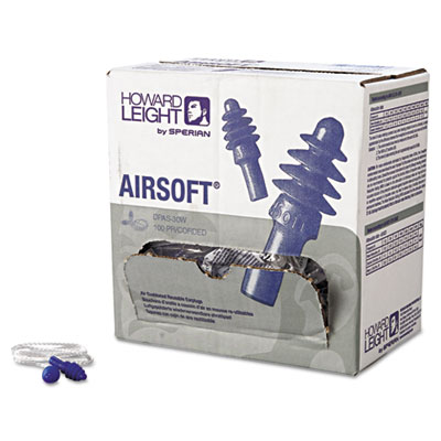 AirSoft Multiple-Use Corded Earplugs, White Cord, 27 dB NRR,
