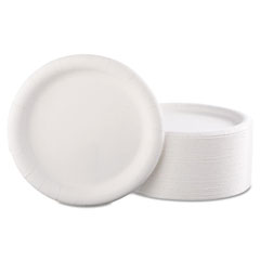 Premium Coated Paper Plates, 9" Dia, White, 125/pack, 4 Pack