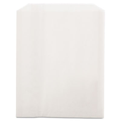 Grease-Resistant Single-Serve Bags, 6" x 0.75" x 7.25", Whit