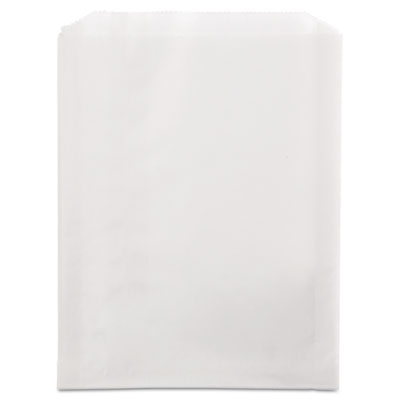 Grease-Resistant Single-Serve Bags, 6.5" x 1" x 8", White, 2