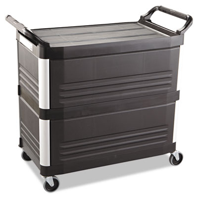 Xtra Utility Cart with Enclosed Sides and Back, Plastic, 3 S