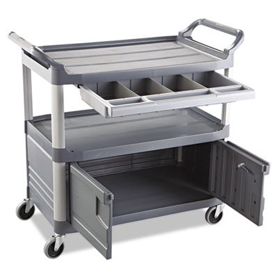 Xtra Instrument Cart with Locking Storage Area, Plastic, 3 S