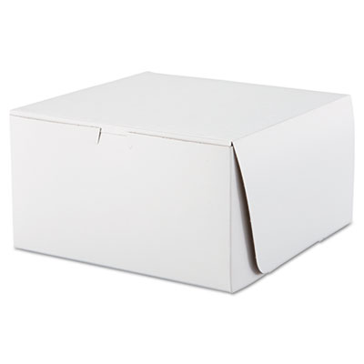 White One-Piece Non-Window Bakery Boxes, 10 x 10 x 5.5, Whit