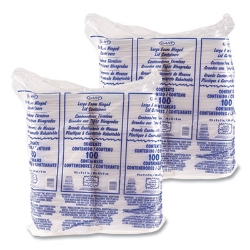 Foam Hinged Lid Containers, 9.01 X 9.4 X 3.1, White, 200/car