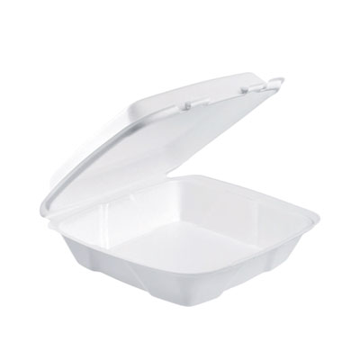 Foam Hinged Lid Container, Performer Perforated Lid, 9 X 9.4