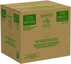 Bare Eco-Forward RPET Cold Cups ProPlanet Seal, 16 oz to 18