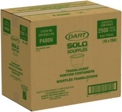 Polystyrene Portion Cups, 4 oz, Plastic, Translucent, 250/Ba