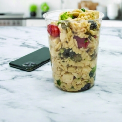 Microgourmet Plastic Deli Container, 32 oz, 4.7" Diameter x