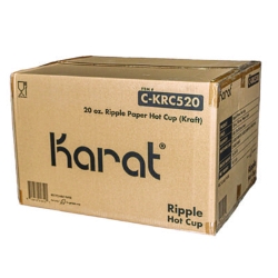 Ripple Hot Cups, 20 oz, Paper, Kraft/White, 500/Carton