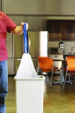 Drawstring Trash Bags, Drawstring, 13 gal, 24" x 28", White,