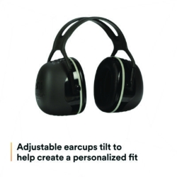 PELTOR X5A Over the Head Earmuffs, Dielectric, 31 dB NRR, Bl