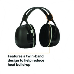 PELTOR X5A Over the Head Earmuffs, Dielectric, 31 dB NRR, Bl