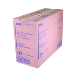 Recycleware Round Deli Container, 8 oz, 4.6" Diameter x 1.7"
