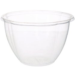 Salad Bowls, 48 oz, 6.69" Diameter x 4.38" h, Clear, Plastic