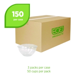 Renewable and Compostable Salad Bowls with Lids, 32 oz, Clea