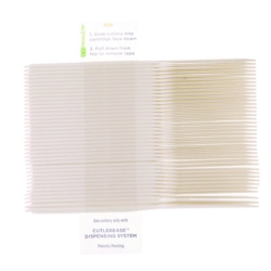 Cutlery for Cutlerease Dispensing System, Knife, Plastic, Wh