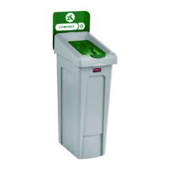 Slim Jim Recycling Station Kit, 1-Stream Compost, 23 gal, Pl