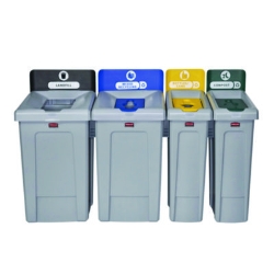 Slim Jim Recycling Station Kit, 1-Stream Compost, 23 gal, Pl