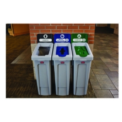 Slim Jim Recycling Station Kit, 1-Stream Compost, 23 gal, Pl