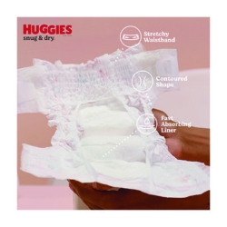 Snug and Dry Diapers, Size 5, 27 plus lbs, 136/Carton