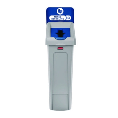 Slim Jim Recycling Station Kit, 1-Stream Mixed Recycling, 23
