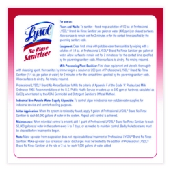 No Rinse Sanitizer Concentrate, Unscented, 1 gal Bottle, 4/C