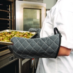 Bestguard Oven Mitt, 17", WebGuard Plus Fabric, Black, Pair