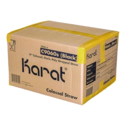 Boba Straws, 9", Plastic, Black, 1,600/Carton