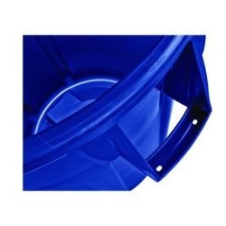 Vented Round Brute Container, 32 gal, Plastic, Blue