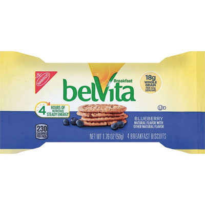 belVita Breakfast Biscuits, 1.76 oz Pack, Blueberry, 8 Packs