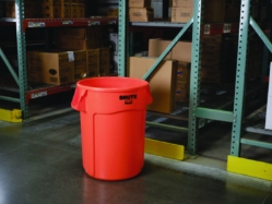 Brute Round Container, 44 gal, Plastic, Orange