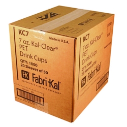 Kal-Clear PET Cold Drink Cups, 7 oz, Plastic, Clear, 1,000/C